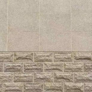 鸡西 黄金麻自然面蘑菇石配荔枝面干挂