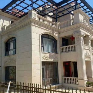 鸡西 黄金麻花岗岩荔枝面别墅外墙干挂