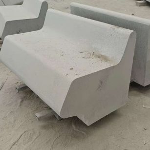 鸡西 芝麻白花岗岩异形坐凳，石凳