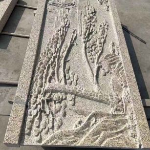 鸡西 黄金麻雕刻板浮雕迎客松