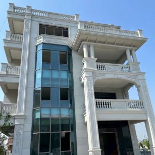 鸡西 白麻花岗岩别墅外墙干挂效果展示