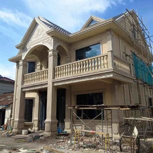 鸡西 黄金麻花岗岩石材私人别墅雕花门楼柱阳台栏杆