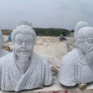 鸡西 白麻花岗岩石材人物立体雕刻