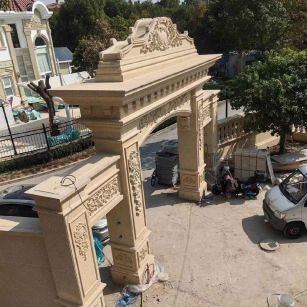 鸡西 黄金麻荔枝面花岗岩别墅门楼