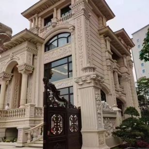 鸡西 黄金麻花岗岩别墅外墙干挂效果展示