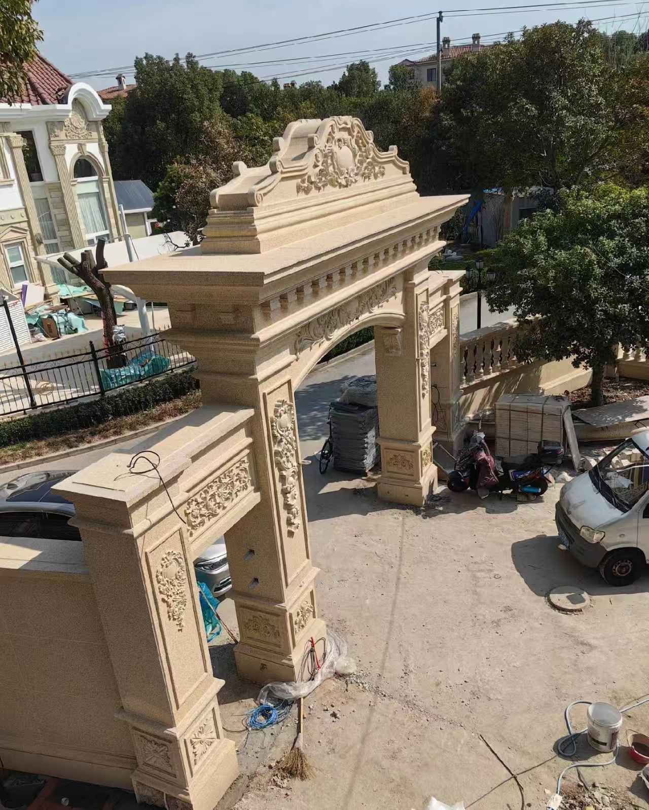 鸡西 黄金麻荔枝面花岗岩别墅门楼