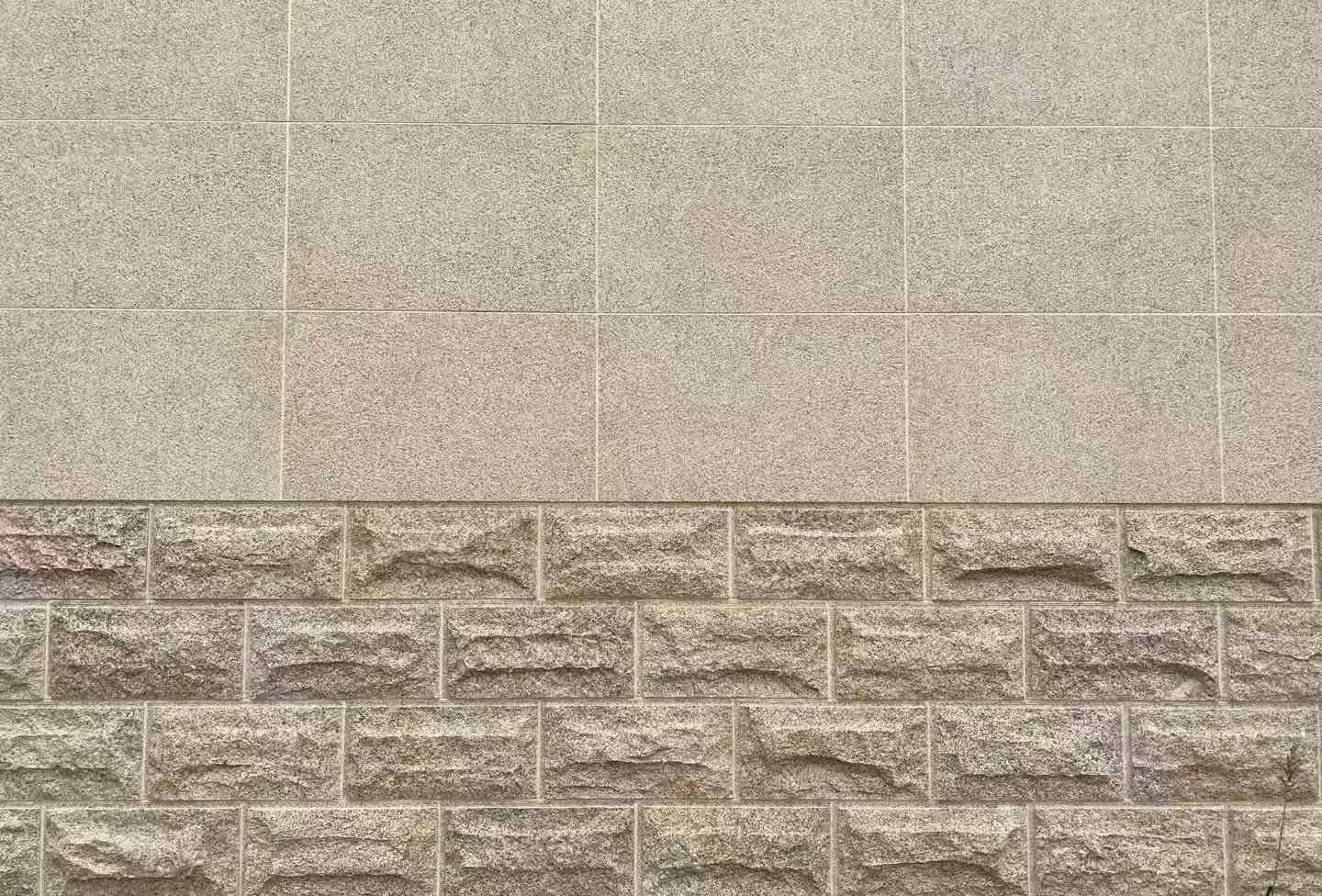 鸡西 黄金麻自然面蘑菇石配荔枝面干挂